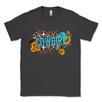 Smoke western cowgirl and sunflower with hat and cowhide leopard Classic Tee - Artiststas