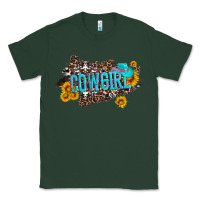 Sports Green western cowgirl and sunflower with hat and cowhide leopard Classic Tee - Artiststas