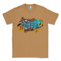 Toasted Coconut western cowgirl and sunflower with hat and cowhide leopard Classic Tee - Artiststas