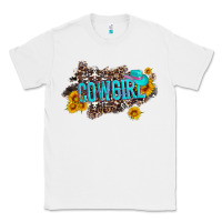 White western cowgirl and sunflower with hat and cowhide leopard Classic Tee - Artiststas