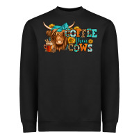 Black coffee then cows longhaired cow Heavyweight Sweatshirt - Jasminsmagicworld