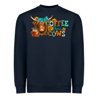 Navy coffee then cows longhaired cow Heavyweight Sweatshirt - Jasminsmagicworld