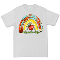 Dove Grey teacher life with rainbow Premium Tee - texasbilliewilder