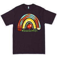 Plum teacher life with rainbow Premium Tee - texasbilliewilder