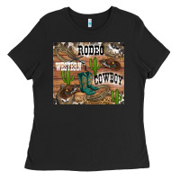 Black western rodeo Ladies Tee - RanaPortraitStore