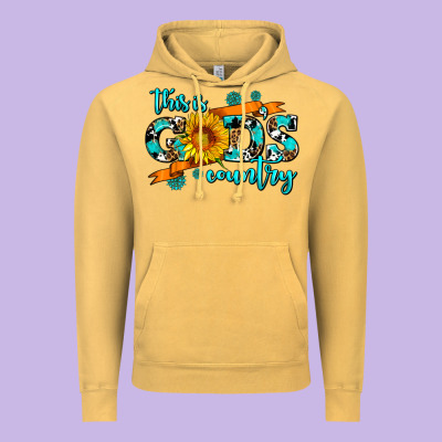 This Is Gods Country Sunflower Vintage Hoodie Designed By Adodesignshop