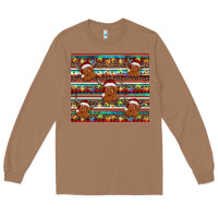 Toasted Coconut christmas turquoise serape highland cow Long Sleeve Tee - BarkalooDesign