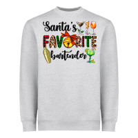 Heather Grey santa's favorite bartender Heavyweight Sweatshirt - AdoDesignShop