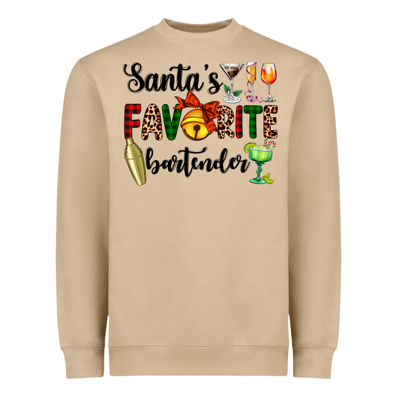 Santa's Favorite Bartender Heavyweight Sweatshirt by AdoDesignShop | Teevron