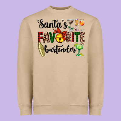 Santa's Favorite Bartender Heavyweight Sweatshirt Designed By Adodesignshop
