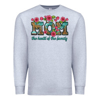 Heather Grey mom the heart of the family Premium Sweatshirt - Artiststas