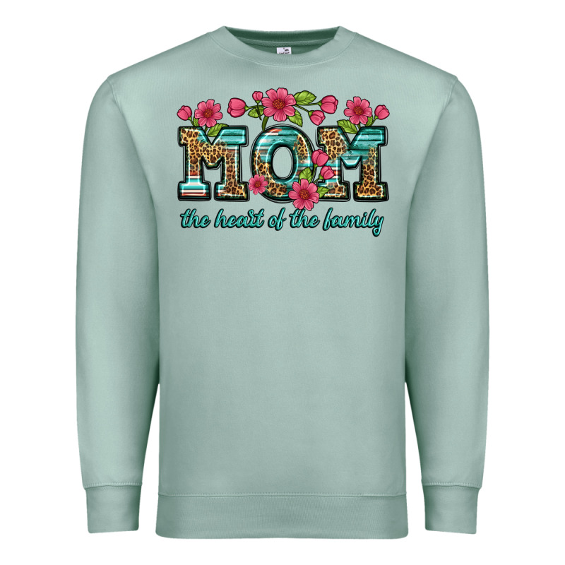 Mom The Heart Of The Family Premium Sweatshirt by Artiststas | Teevron