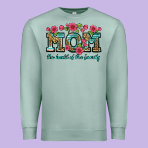 Mom The Heart Of The Family Premium Sweatshirt Designed By Artiststas