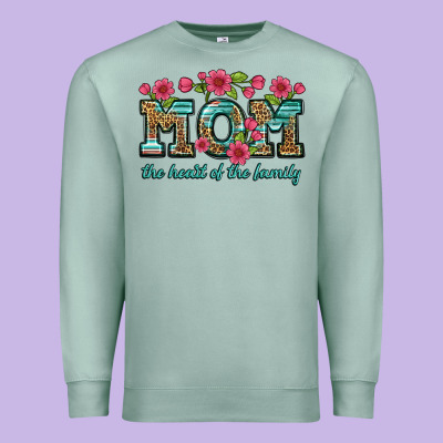 Mom The Heart Of The Family Premium Sweatshirt Designed By Artiststas