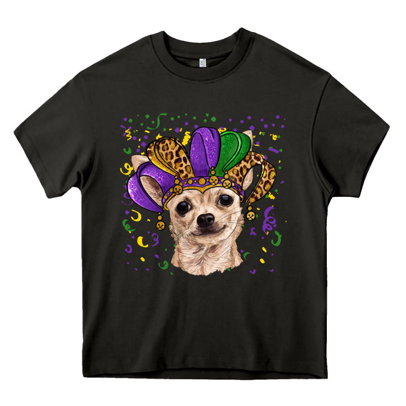 Mardi Gras Hat Chihuahua Heavy Core Tee by RanaPortraitStore | Teevron