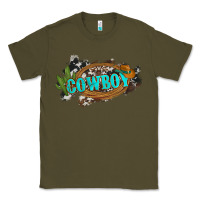 Army Green western cowboy and hat with cactus and cowhide Classic Tee - Artiststas