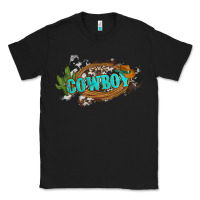 Black western cowboy and hat with cactus and cowhide Classic Tee - Artiststas