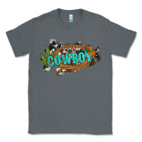 Charcoal Heather western cowboy and hat with cactus and cowhide Classic Tee - Artiststas