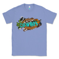 Colony Blue western cowboy and hat with cactus and cowhide Classic Tee - Artiststas