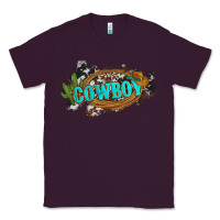 Plum western cowboy and hat with cactus and cowhide Classic Tee - Artiststas
