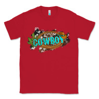 Red western cowboy and hat with cactus and cowhide Classic Tee - Artiststas