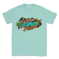 Seafoam western cowboy and hat with cactus and cowhide Classic Tee - Artiststas