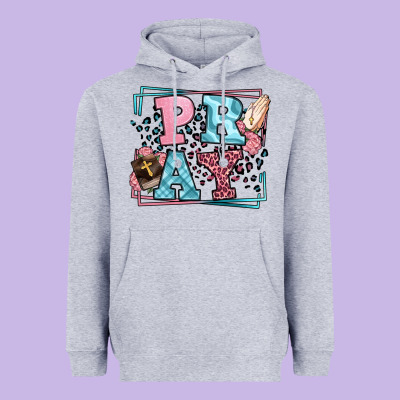 Pray Leopard Frame Heavyweight Hoodie Designed By Lillyallendesigns