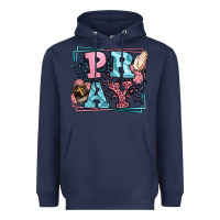 Navy Pray leopard frame Heavyweight Hoodie - LillyAllenDesigns