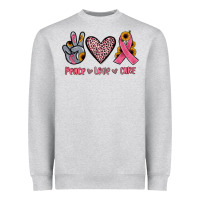 Heather Grey peace love cure Heavyweight Sweatshirt - JahusDesignShop