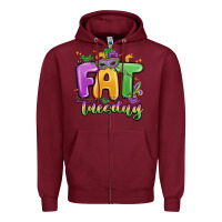 Burgundy fat tuesday Zipper Hoodie - MaliasSmallBusiness