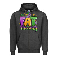 Charcoal Heather fat tuesday Zipper Hoodie - MaliasSmallBusiness