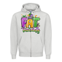 Dove Grey fat tuesday Zipper Hoodie - MaliasSmallBusiness