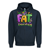 Navy fat tuesday Zipper Hoodie - MaliasSmallBusiness