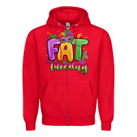 Red fat tuesday Zipper Hoodie - MaliasSmallBusiness