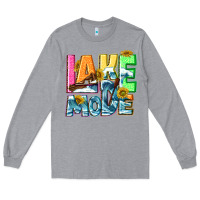 Heather Grey Lake mode summer Long Sleeve Tee - NancyCooperArtShop