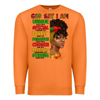 Carrot god say i am juneteenth afro girl Premium Sweatshirt - Artiststas