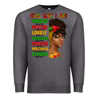 Charcoal Heather god say i am juneteenth afro girl Premium Sweatshirt - Artiststas