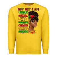 Lemon god say i am juneteenth afro girl Premium Sweatshirt - Artiststas
