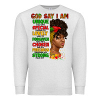 Oatmeal Heather god say i am juneteenth afro girl Premium Sweatshirt - Artiststas