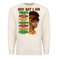 Sandshell god say i am juneteenth afro girl Premium Sweatshirt - Artiststas