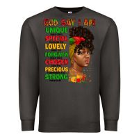Smoke god say i am juneteenth afro girl Premium Sweatshirt - Artiststas