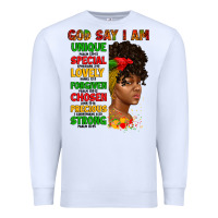 White god say i am juneteenth afro girl Premium Sweatshirt - Artiststas