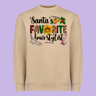 Santa's Favorite  Hair Stylist Heavyweight Sweatshirt Designed By Adodesignshop