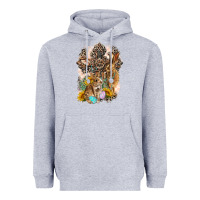 Heather Grey Western Rabbit with Crosses Heavyweight Hoodie - LillyAllenDesigns