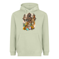 Matcha Western Rabbit with Crosses Heavyweight Hoodie - LillyAllenDesigns