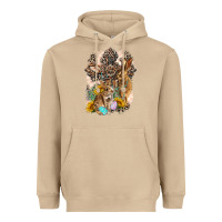 Mushroom Western Rabbit with Crosses Heavyweight Hoodie - LillyAllenDesigns