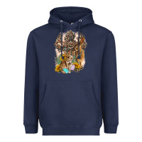 Navy Western Rabbit with Crosses Heavyweight Hoodie - LillyAllenDesigns