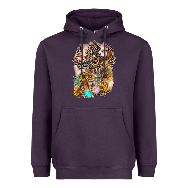 Western Rabbit With Crosses Heavyweight Hoodie by LillyAllenDesigns | Teevron