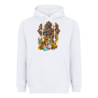 White Western Rabbit with Crosses Heavyweight Hoodie - LillyAllenDesigns