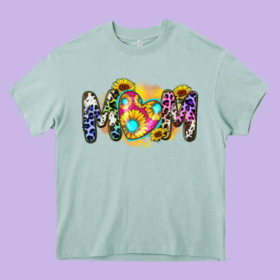 Mom Sunflower Heavy Core Tee Designed By Zillion Design Studio